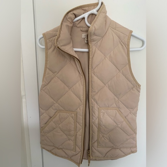 J. Crew Quilted Puffer Vest -Cream XXS - Picture 1 of 3